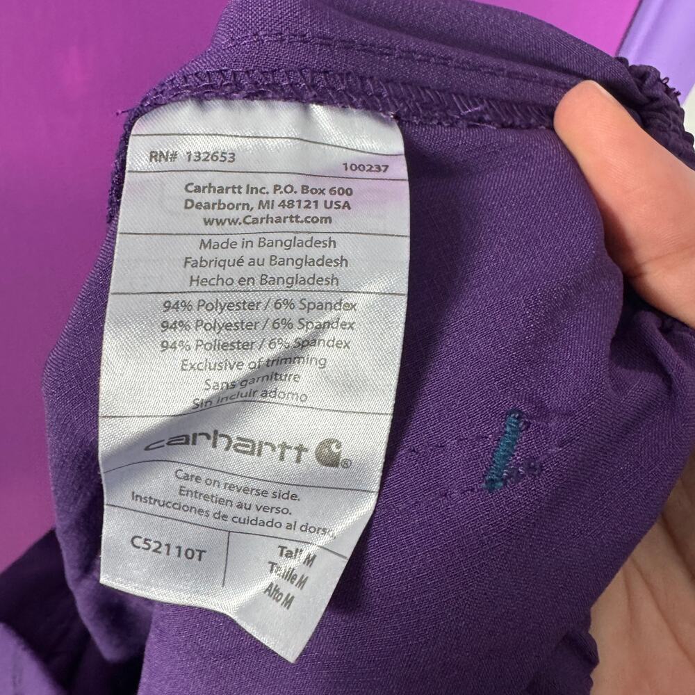 Carhartt Purple Scrub Pants Tall Medium Drawstring Medical Nurse Cargo Scrubs - Picture 8 of 8